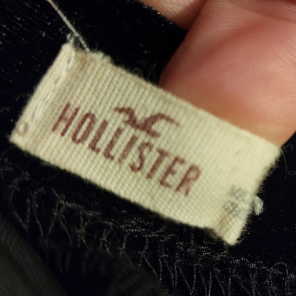 Hollister Black Velvet Wrap Front Mini Skirt Women's Small S High Waist Fitted - Picture 5 of 7